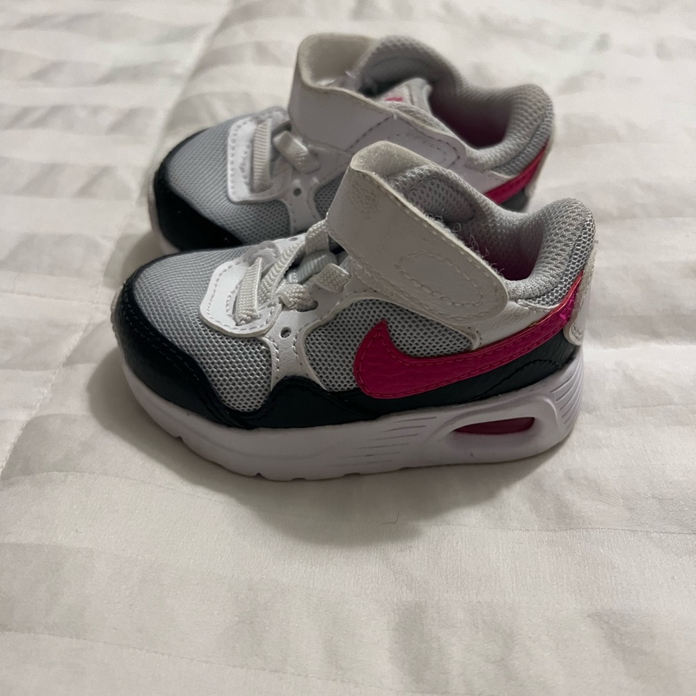 Nike Kids White, Black, and Pink Sneakers